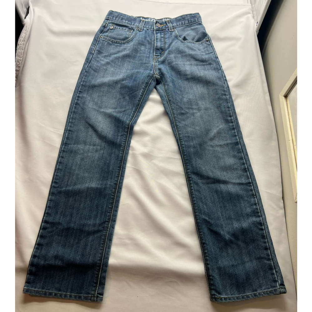Boys DENIZEN By Levis 218 Slim Straight Fit Medium Wash Denim Blue Jeans 16 Reg